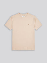 Mens Check Texture T-Shirt in Doeskin