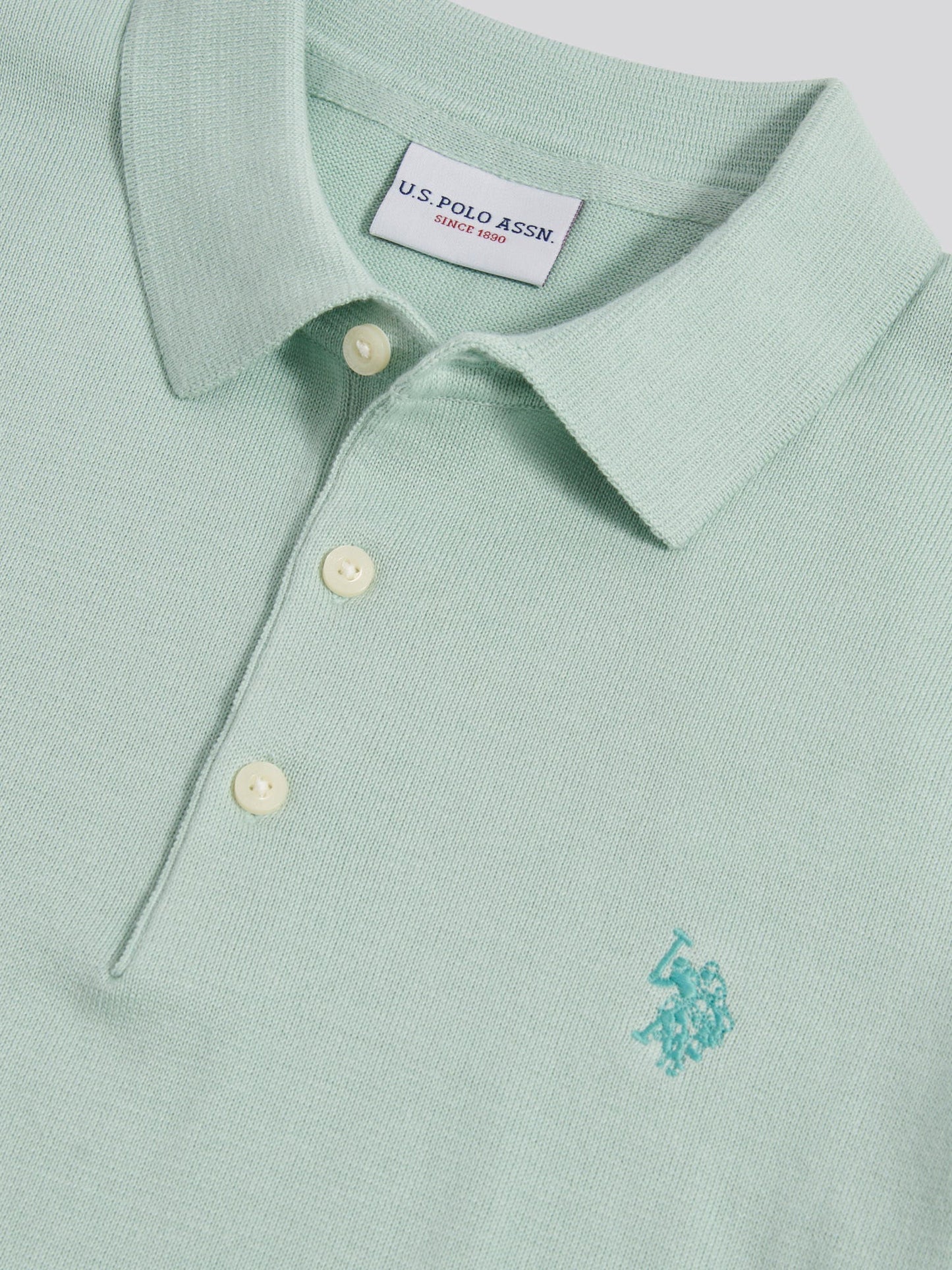 Mens Combed Cotton Polo Shirt Aqua Foam