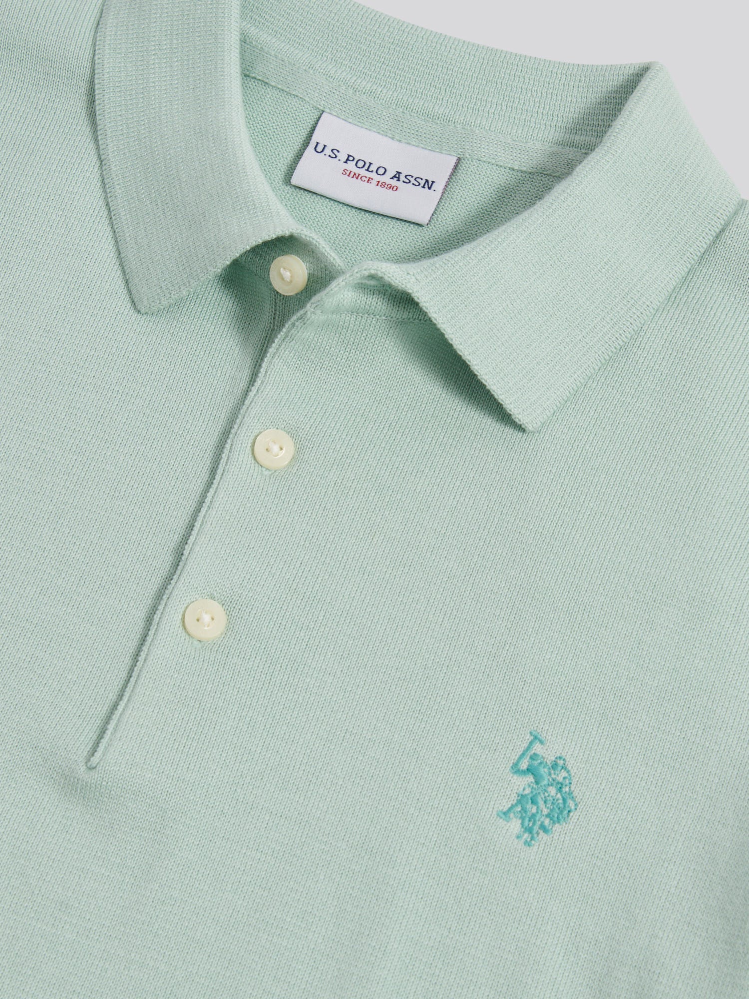 Mens Combed Cotton Polo Shirt Aqua Foam