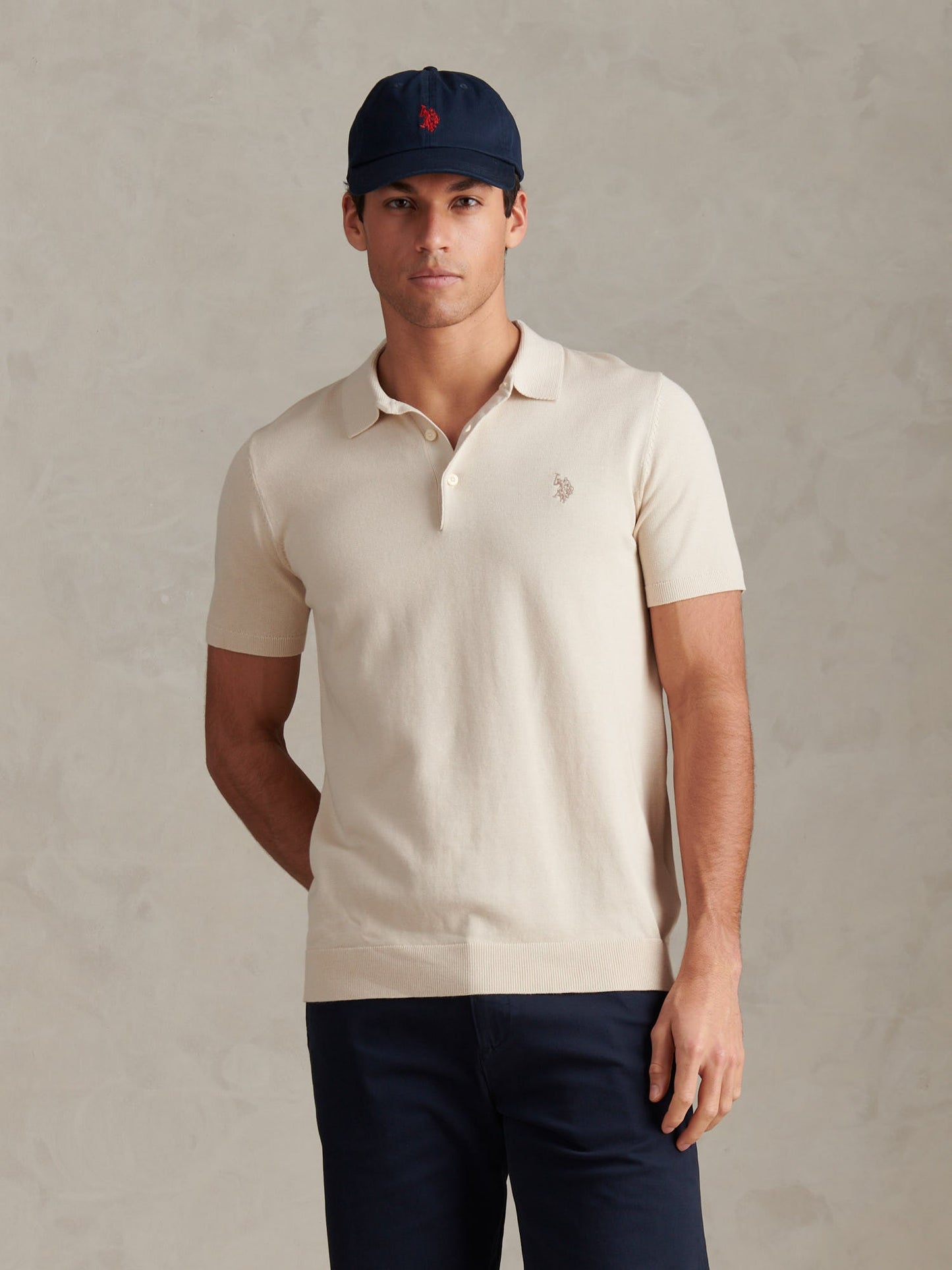 Mens Combed Cotton Polo Shirt Beige