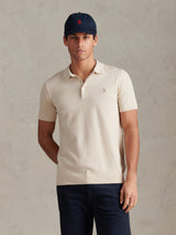 Mens Combed Cotton Polo Shirt Beige