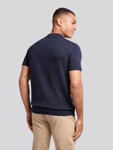 Mens Combed Cotton Polo Shirt Dark Sapphire Navy / Haute Red DHM