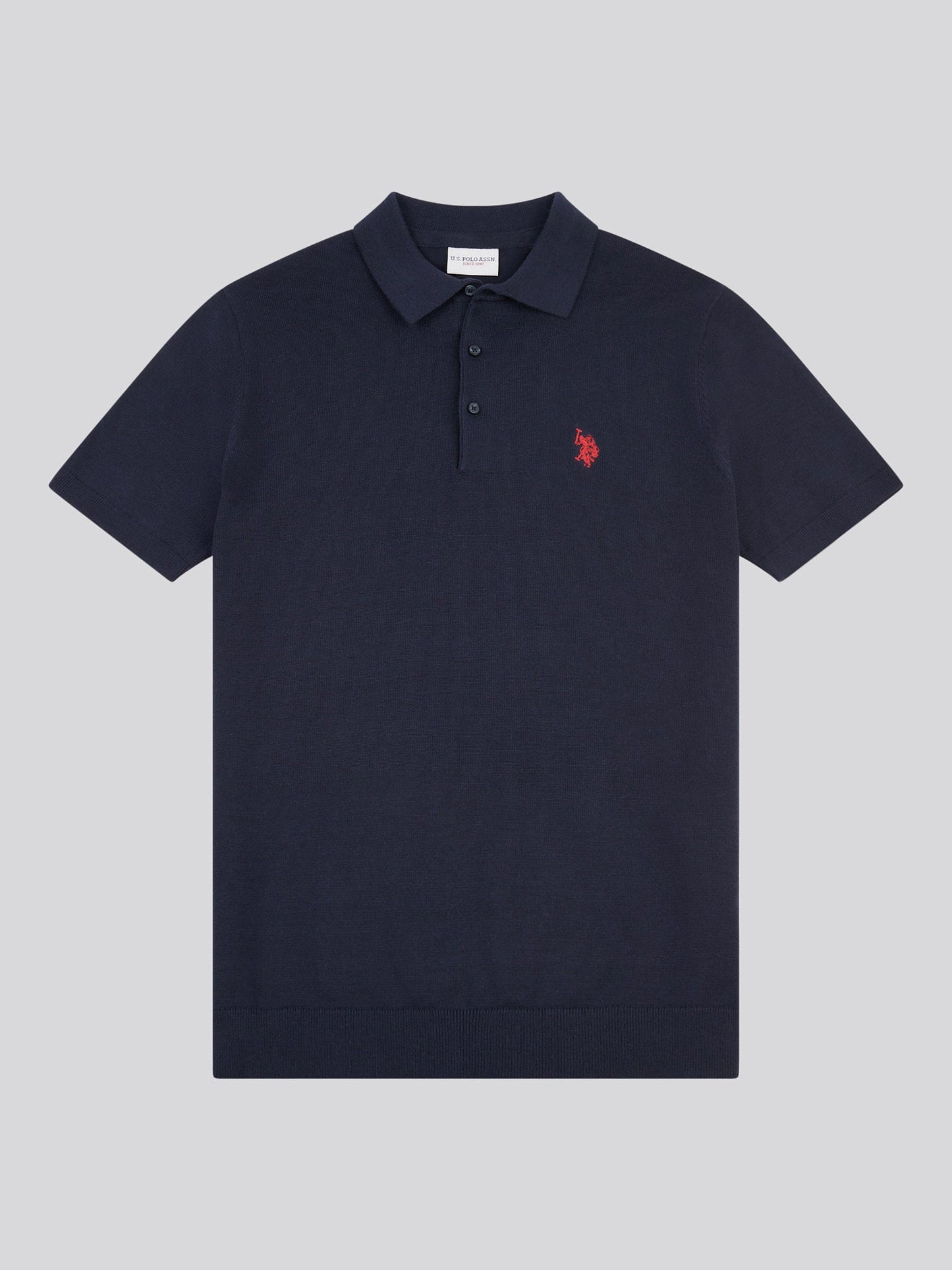 Mens Combed Cotton Polo Shirt Dark Sapphire Navy / Haute Red DHM