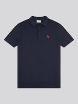 Mens Combed Cotton Polo Shirt Dark Sapphire Navy / Haute Red DHM