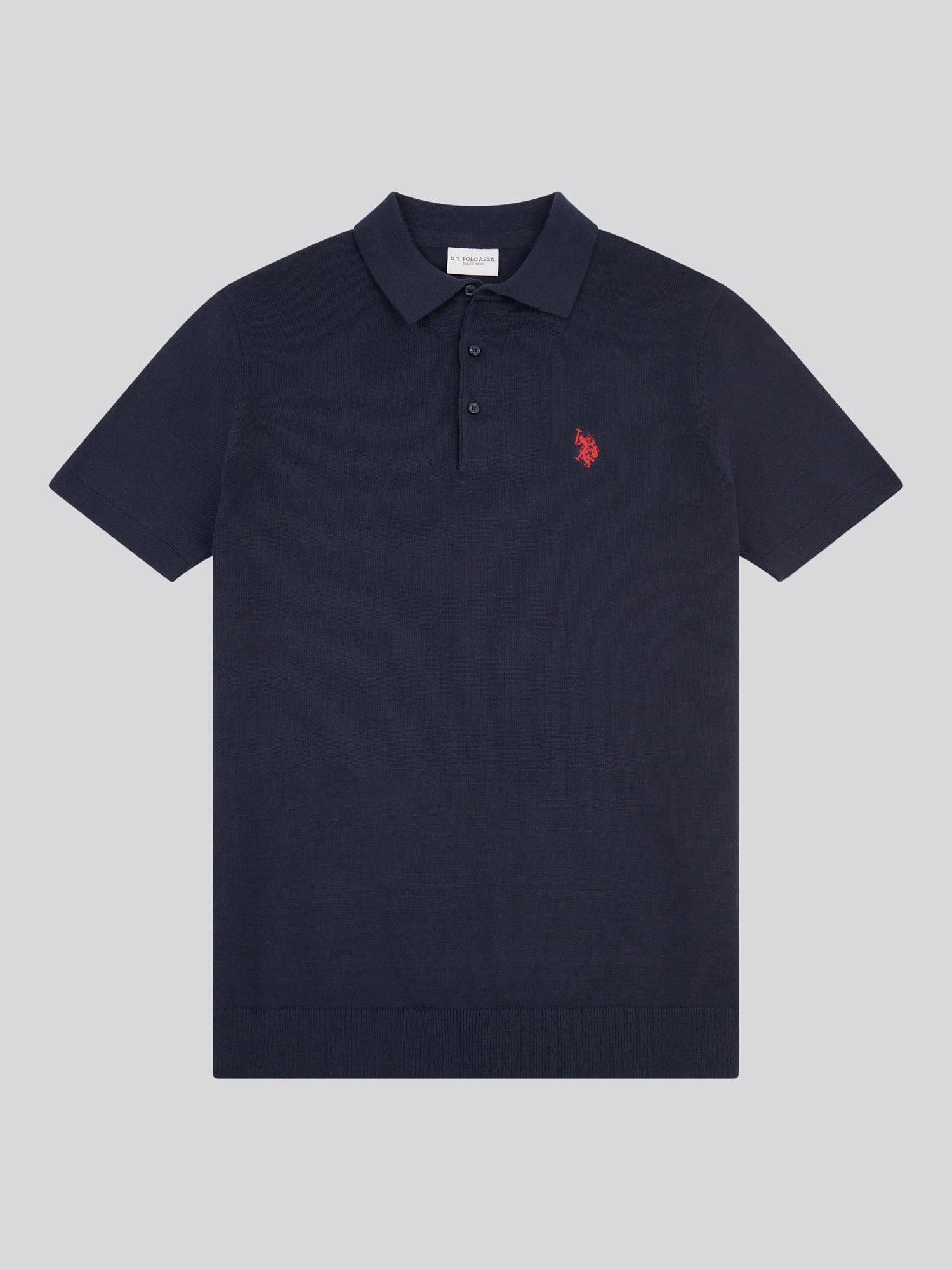 Mens Combed Cotton Polo Shirt Dark Sapphire Navy / Haute Red DHM