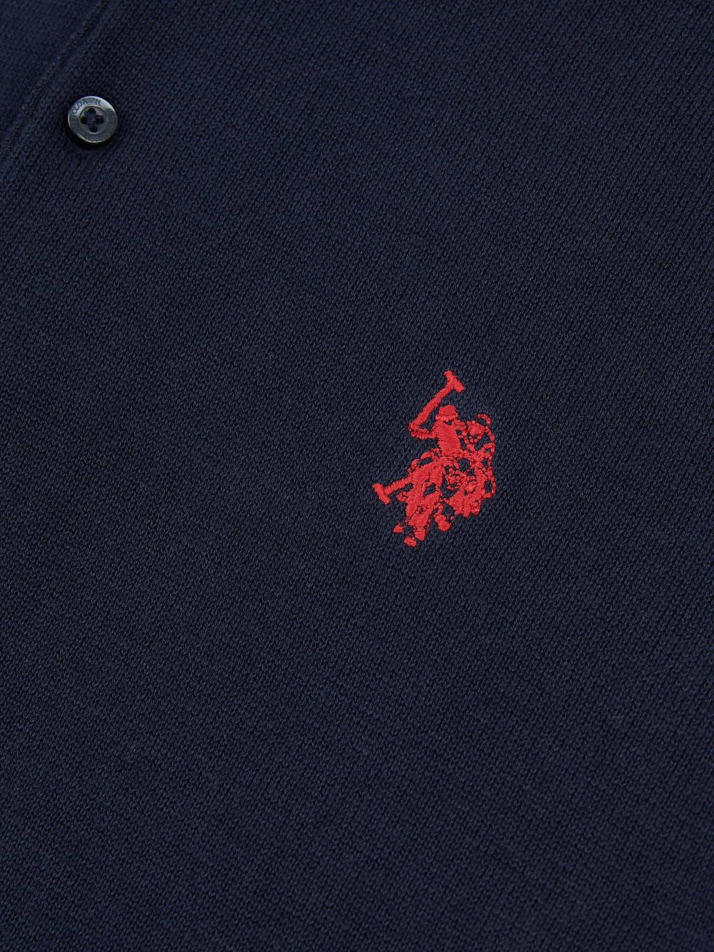 Mens Combed Cotton Polo Shirt Dark Sapphire Navy / Haute Red DHM