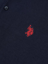 Mens Combed Cotton Polo Shirt Dark Sapphire Navy / Haute Red DHM
