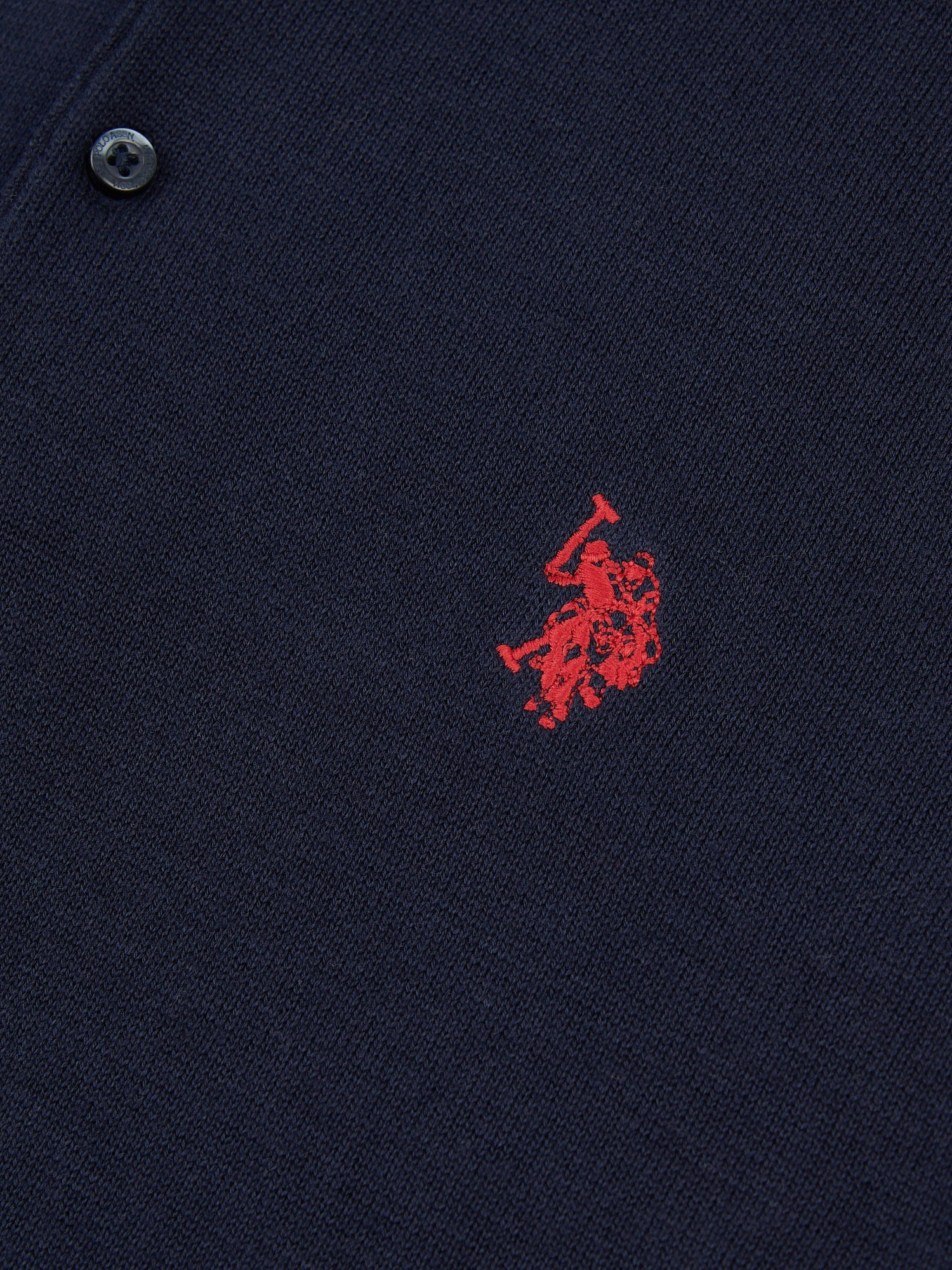 Mens Combed Cotton Polo Shirt Dark Sapphire Navy / Haute Red DHM