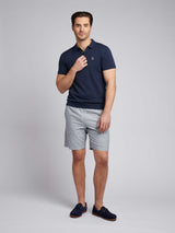 Mens Combed Cotton Polo Shirt Denim Blue Marl / Multicoloured DHM