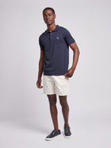 Mens Combed Cotton Polo Shirt Dark Sapphire Navy / Multi Coloured DHM