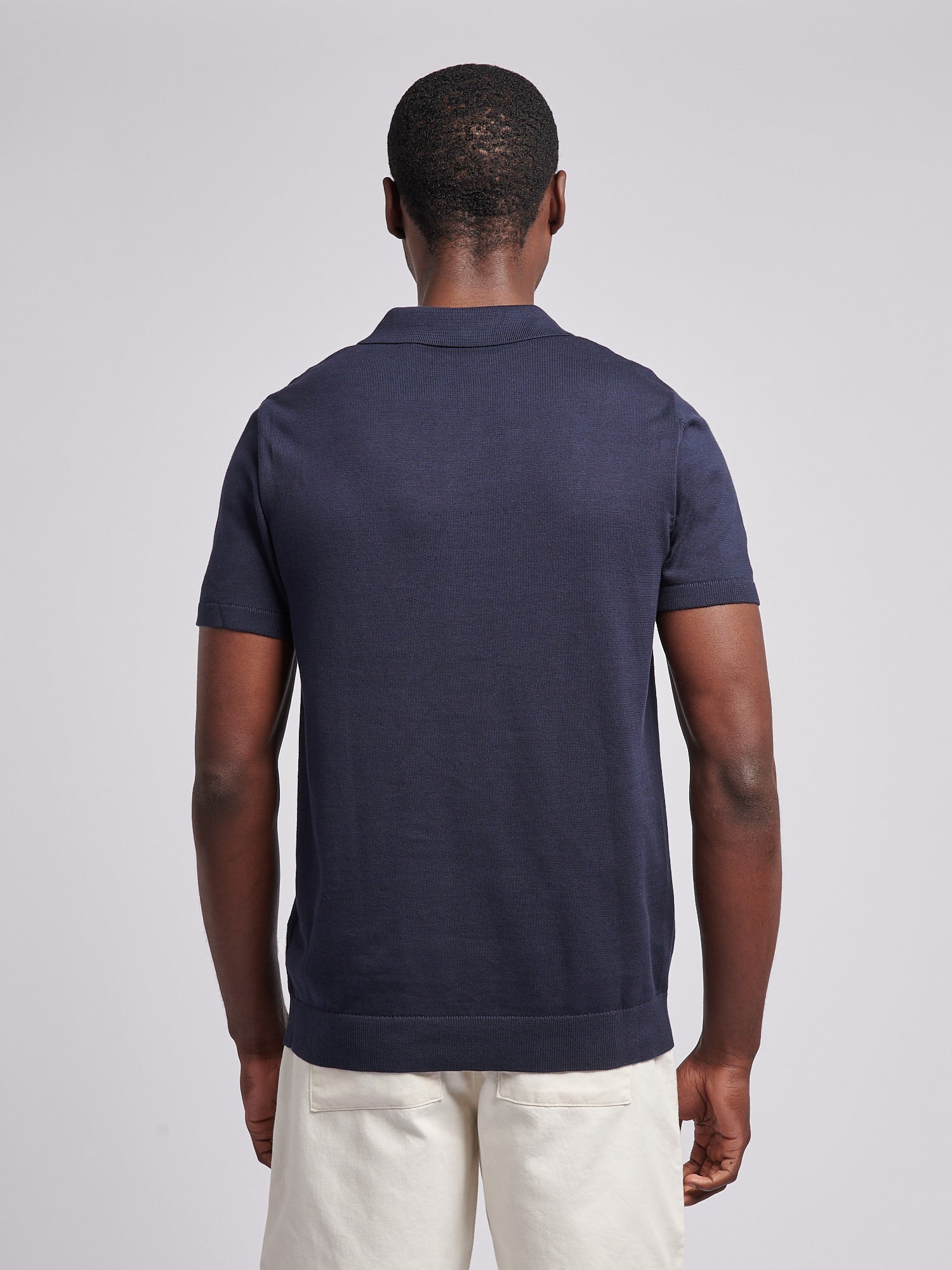 Mens Combed Cotton Polo Shirt Dark Sapphire Navy / Multi Coloured DHM