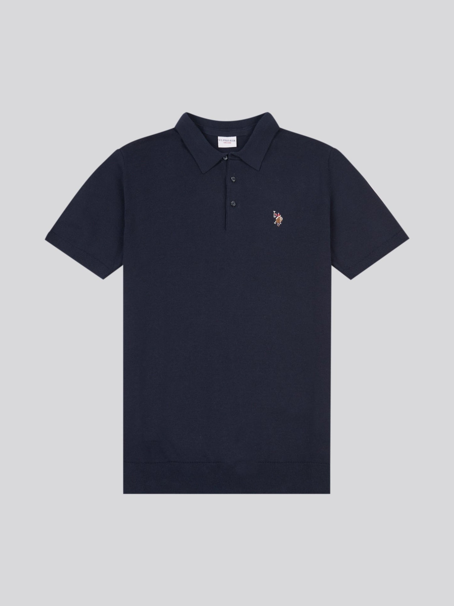 Mens Combed Cotton Polo Shirt Dark Sapphire Navy / Multi Coloured DHM