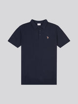 Mens Combed Cotton Polo Shirt Dark Sapphire Navy / Multi Coloured DHM