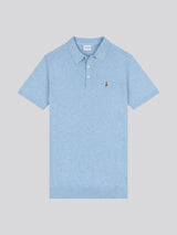 Mens Combed Cotton Polo Shirt Parisian Blue Marl / Multi Coloured DHM