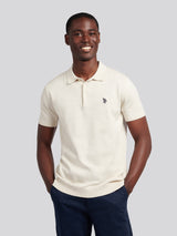 Mens Combed Cotton Polo Shirt Birch Marl / Multi Coloured DHM