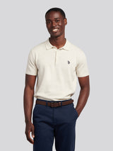 Mens Combed Cotton Polo Shirt Birch Marl / Multi Coloured DHM