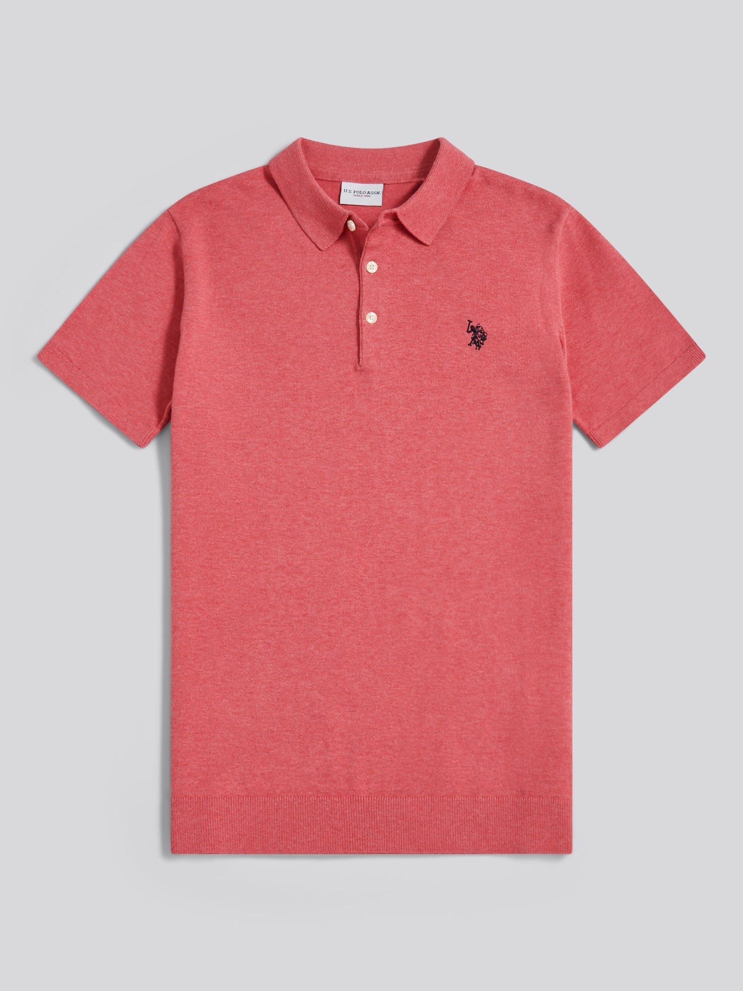 Mens Combed Cotton Polo Shirt Slate Rose Marl