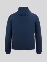 Mens Fleece Lined Windbreaker Jacket in Dark Sapphire Navy / Haute Red DHM