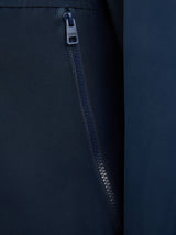 Mens Fleece Lined Windbreaker Jacket in Dark Sapphire Navy / Haute Red DHM