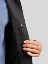 Mens Fleece Lined Windbreaker Jacket in Black Bright White DHM