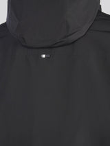 Mens Fleece Lined Windbreaker Jacket in Black Bright White DHM