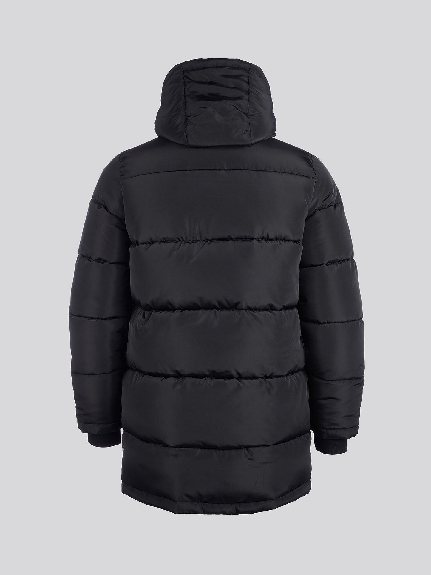 Mens Classic Longlined Puffer Jacket in Black