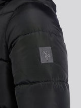 Mens Classic Longlined Puffer Jacket in Black