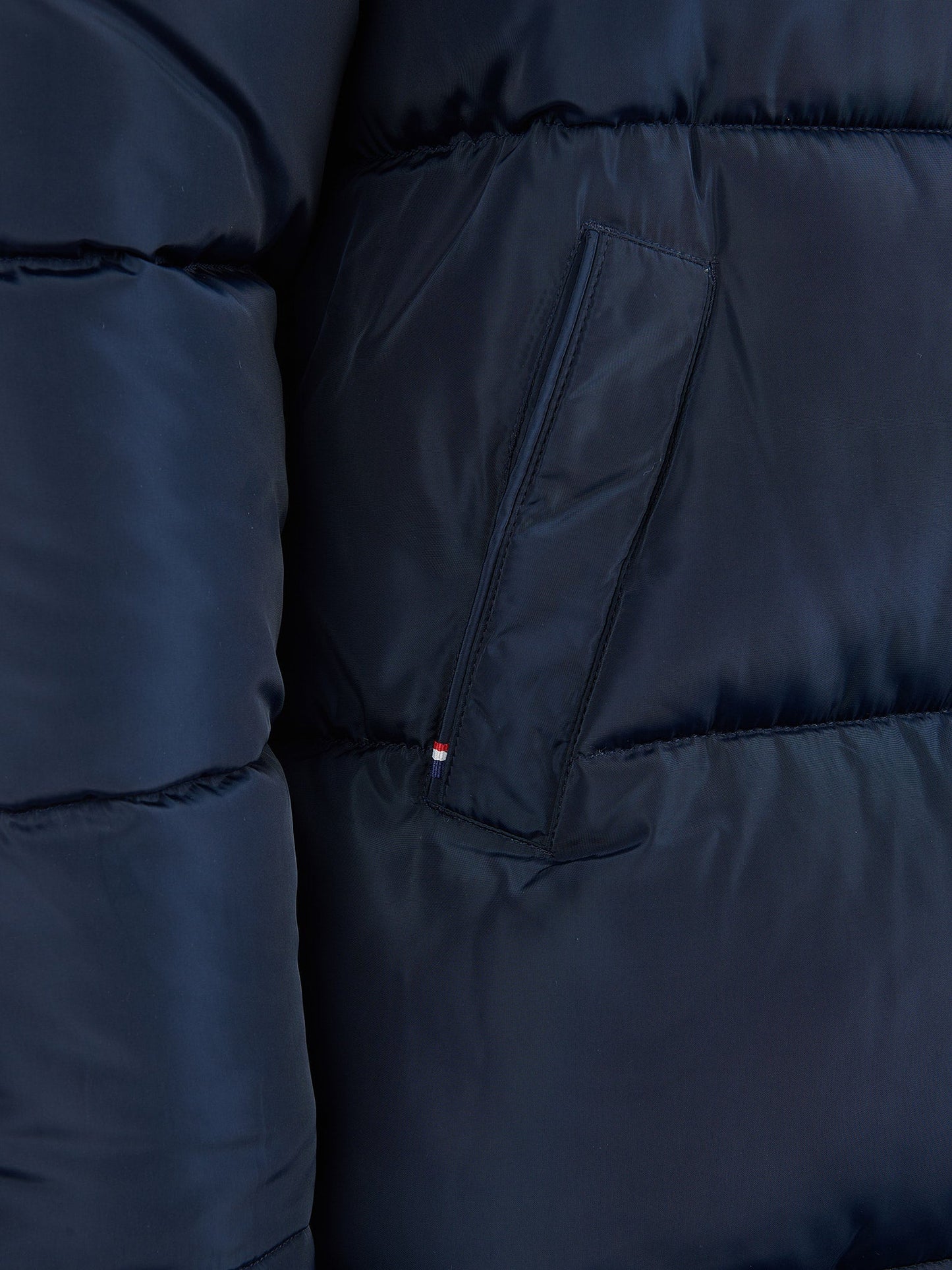 Mens Classic Longlined Puffer Jacket in Dark Sapphire Navy