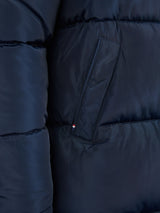 Mens Classic Longlined Puffer Jacket in Dark Sapphire Navy