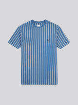Mens Vertical Textured T-Shirt in Blue Horizon