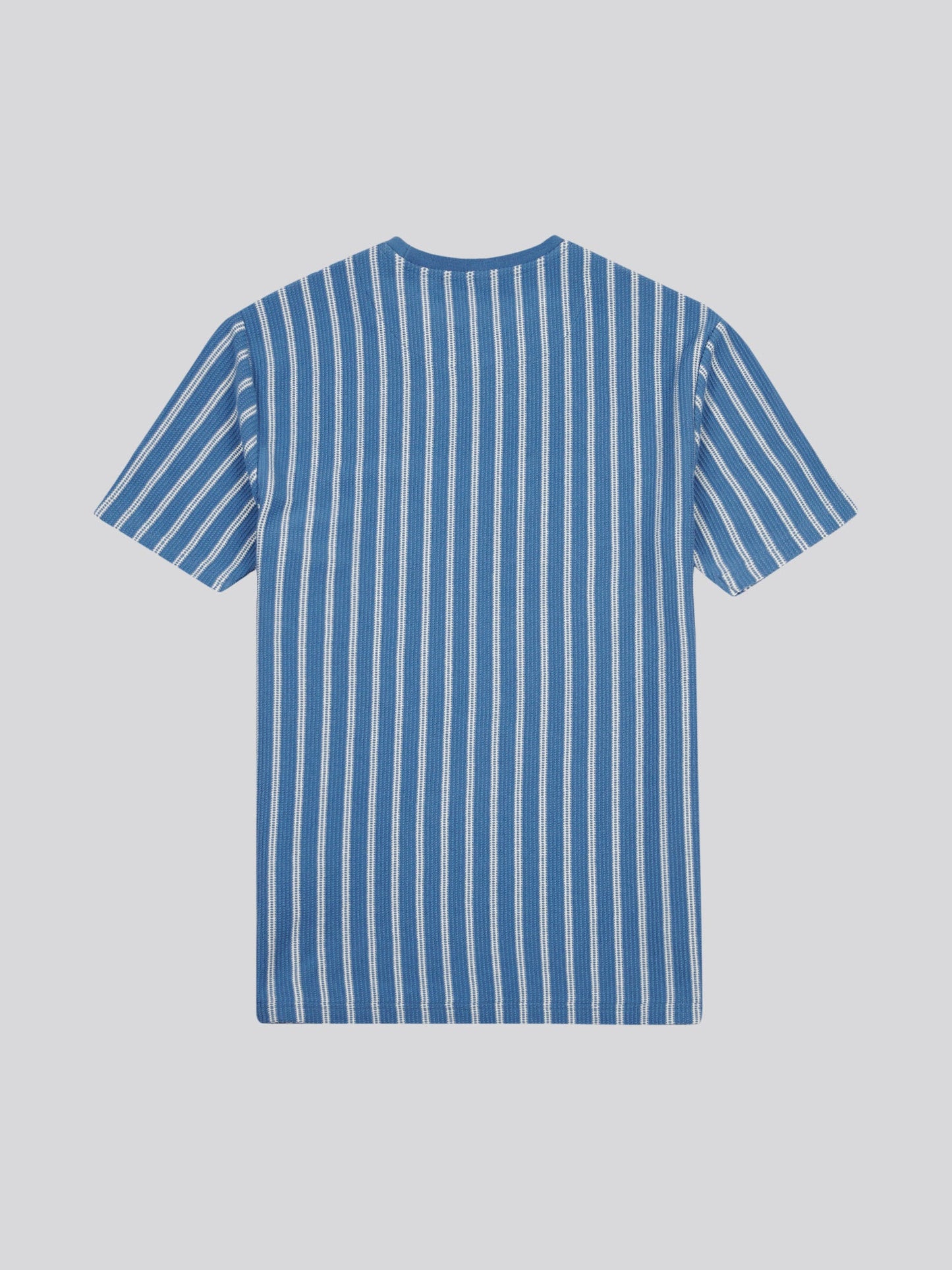 Mens Vertical Textured T-Shirt in Blue Horizon