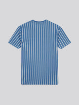 Mens Vertical Textured T-Shirt in Blue Horizon