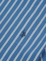 Mens Vertical Textured T-Shirt in Blue Horizon