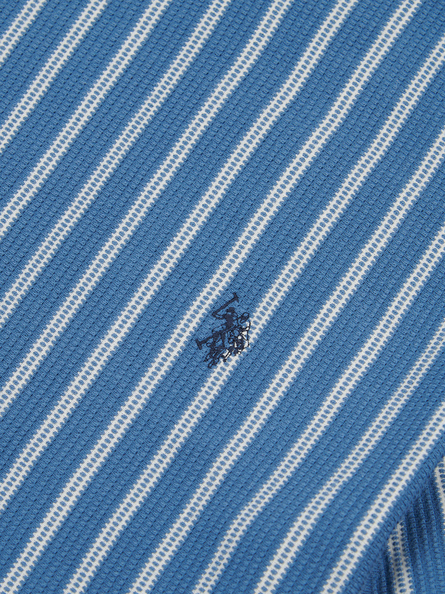 Mens Vertical Textured T-Shirt in Blue Horizon