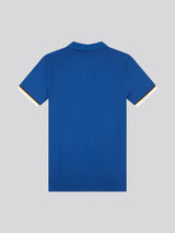 Mens Pop Colour Pique Polo Shirt in Navy Peony