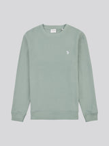 Mens Texture Crew Neck Sweatshirt in Chinois Green