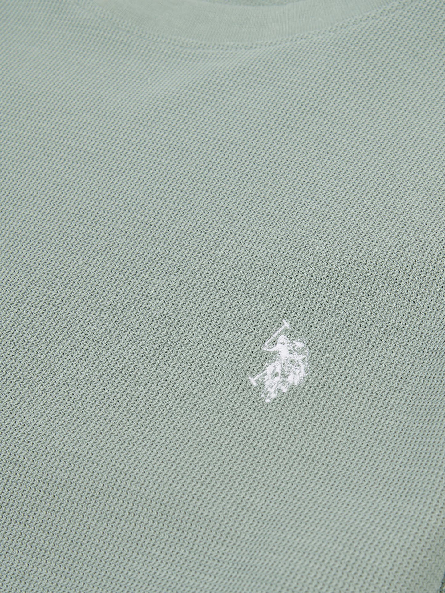 Mens Texture Crew Neck Sweatshirt in Chinois Green