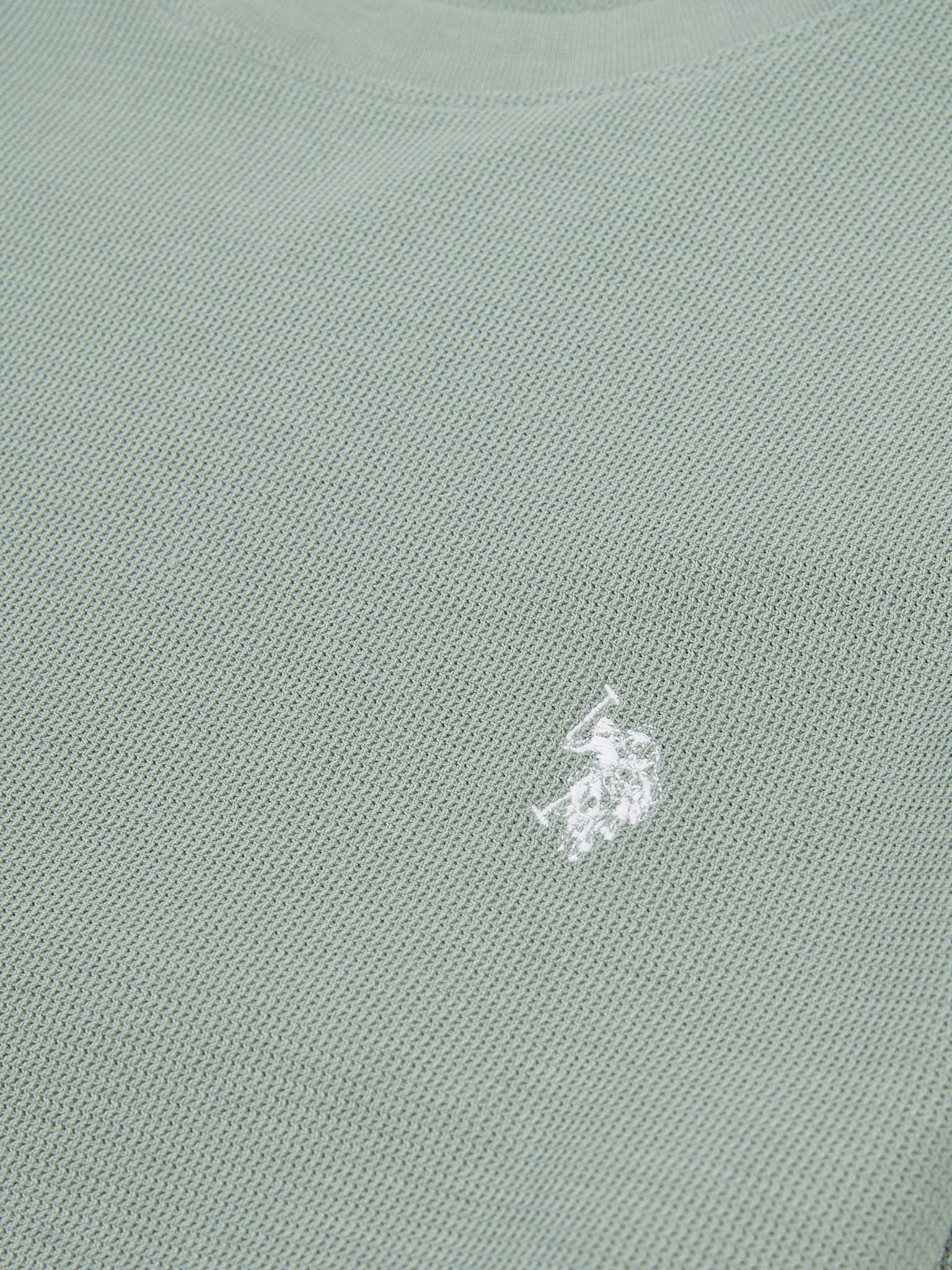 Mens Texture Crew Neck Sweatshirt in Chinois Green