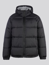 Mens Ripstop Hooded Puffer Jacket in Black