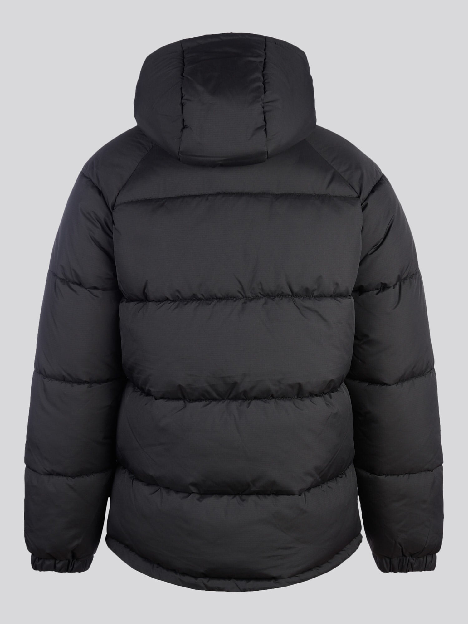 Mens Ripstop Hooded Puffer Jacket in Black