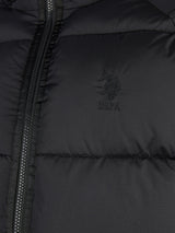 Mens Ripstop Hooded Puffer Jacket in Black