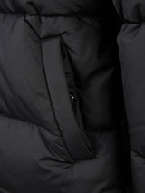 Mens Ripstop Hooded Puffer Jacket in Black