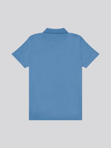 Mens Double Horsemen Jersey Polo Shirt in Blue Horizon