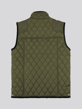 Mens Quilted Hacking Gilet in Forest Night