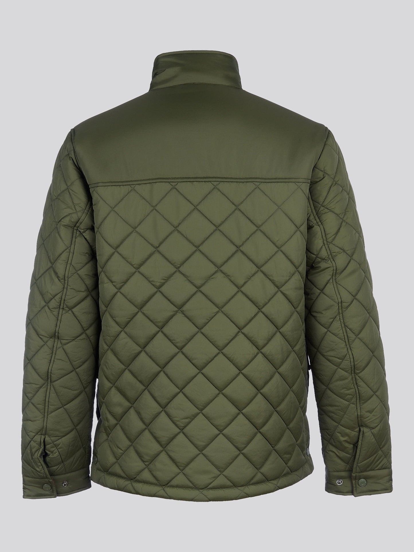 Mens Diamond Quilted Funnel Jacket in Forest Night
