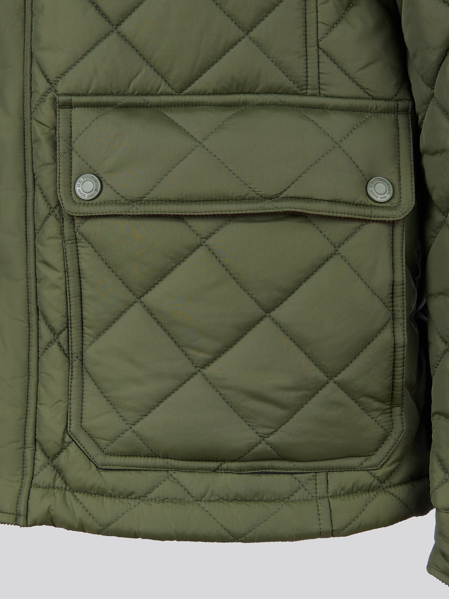 Mens Diamond Quilted Funnel Jacket in Forest Night