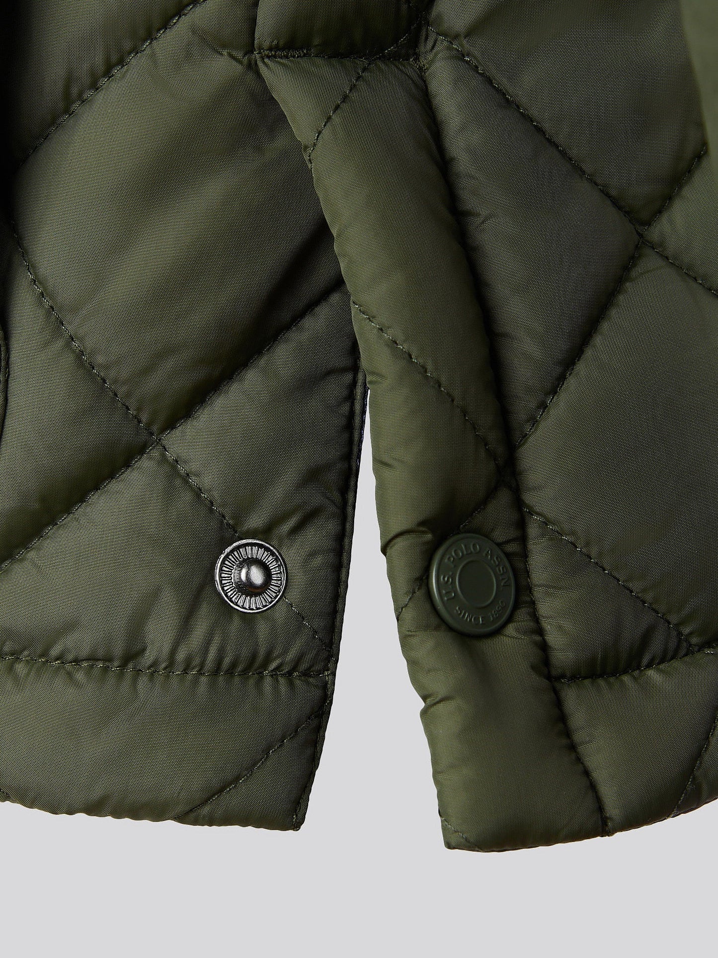 Mens Diamond Quilted Funnel Jacket in Forest Night