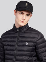 Mens Lightweight Bound Quilted Jacket Black Bright White DHM