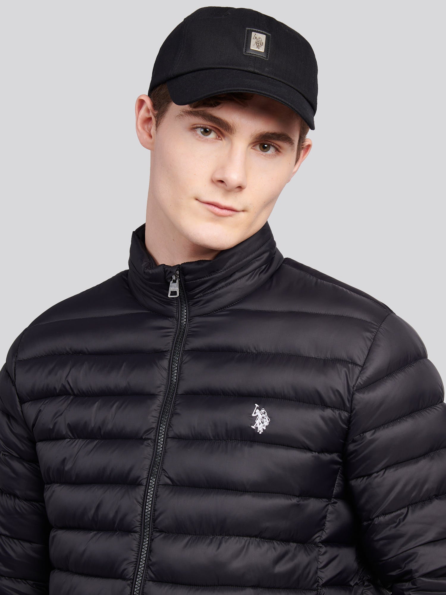 Mens Lightweight Bound Quilted Jacket Black Bright White DHM