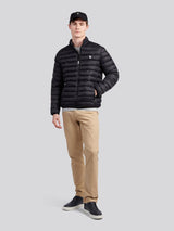 Mens Lightweight Bound Quilted Jacket Black Bright White DHM